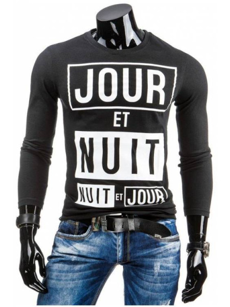  Vyriški marškinėliai ilgomis rankovėmis Nuit (Juodi)