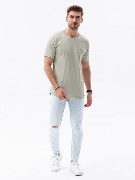 Vyriški vienspalviai marškinėliai S1384 - pilki Ray