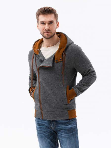 Vyriškas džemperis Desmond (pilkos ir rudos spalvos)