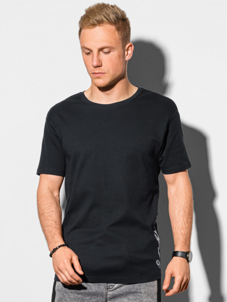 Vyriški marškinėliai S1387 (juodi) Liam